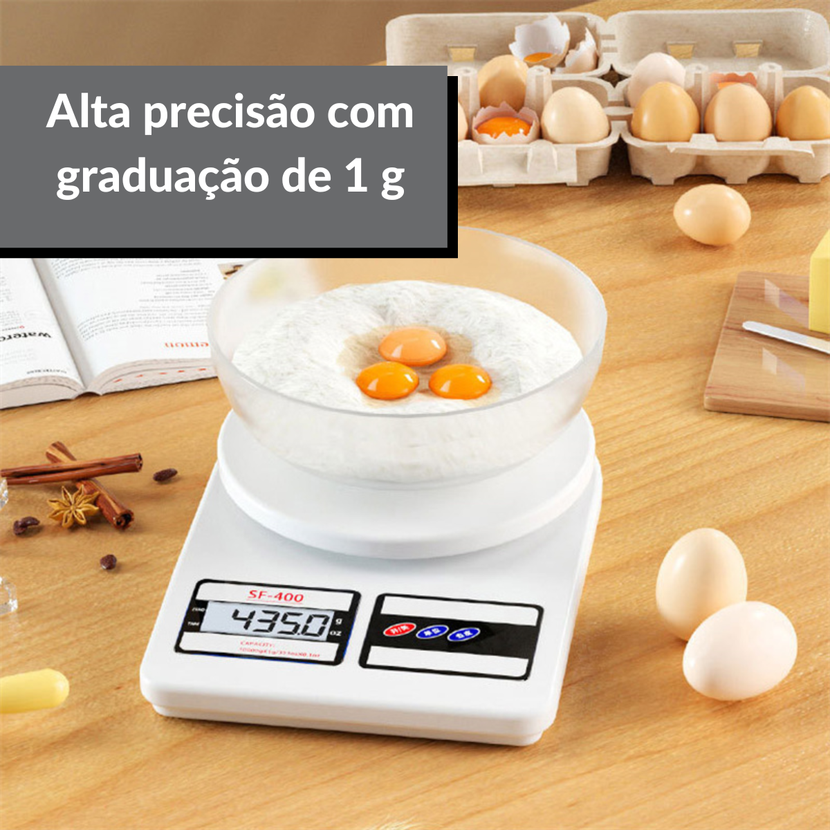 Diva - Balança Digital Para Cozinha 10kg Alta Precisão